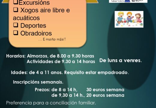 Ortigueira oferta ata 270 nos seus campamentos urbanos de conciliación para o verán